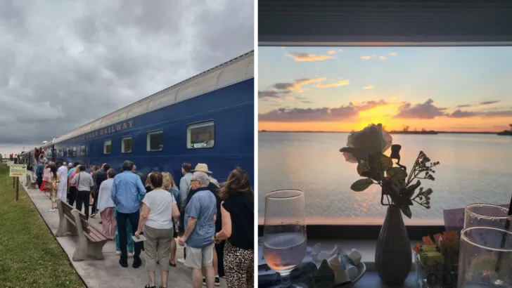 This vintage train dinner in Florida feels like it belongs in an Agatha Christie story