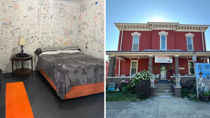 You can sleep in a real Indiana jail cell where John Dillinger was once held