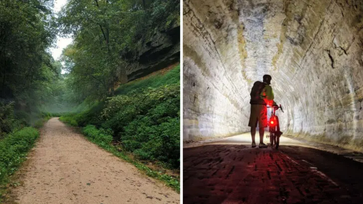 A 32.5-mile trail in Wisconsin passes through three 1870s railroad tunnels you can walk your bike through