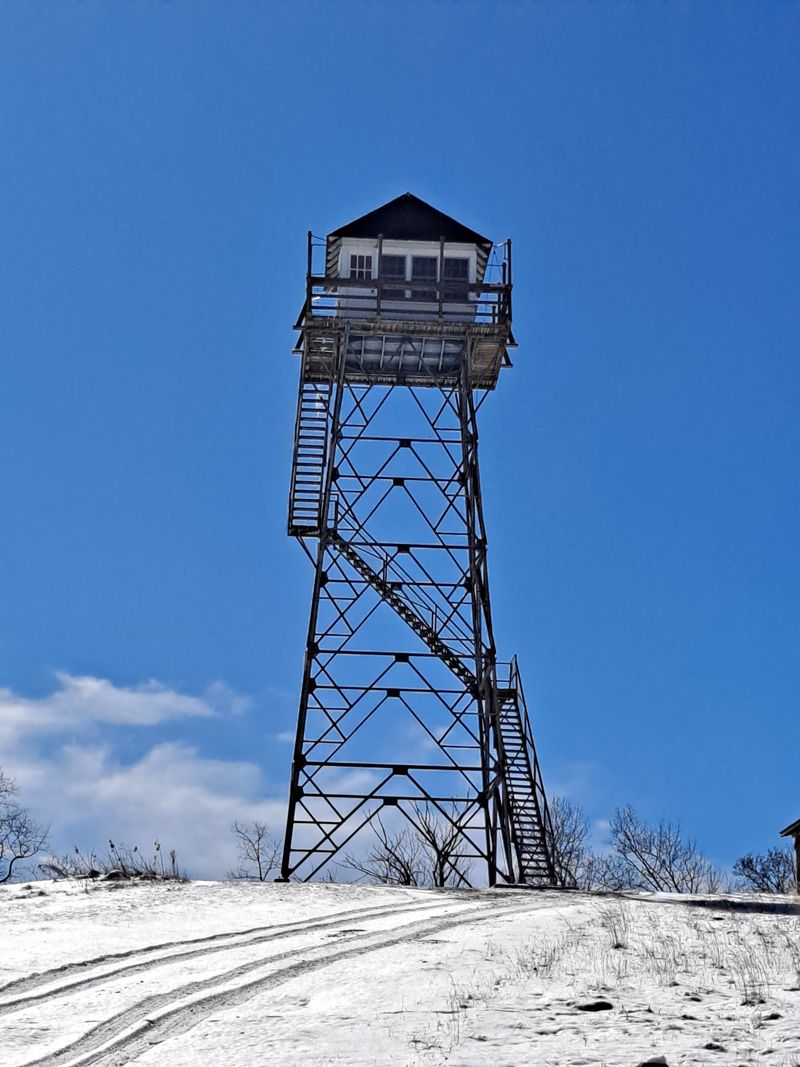 The Fire Tower stay: sunrise above the hills