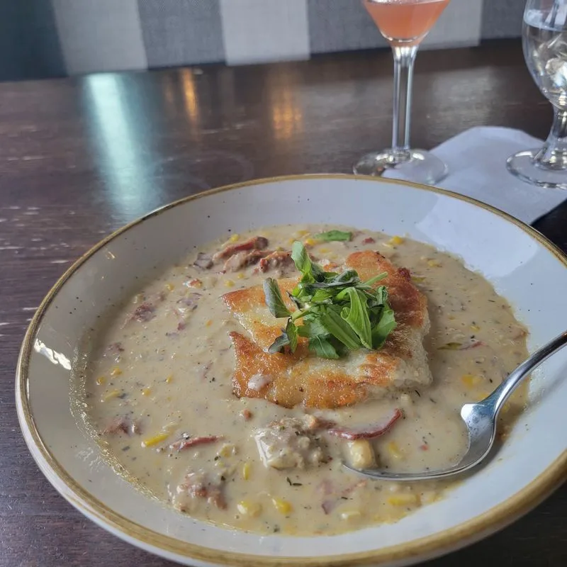 Potato Crusted Haddock with Sweet Corn Chowder