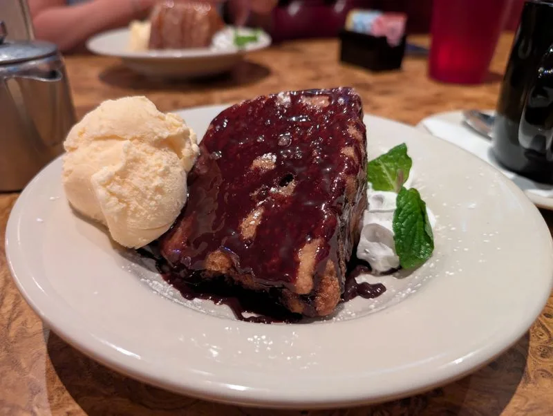 Peach Cobbler And Fried Pound Cake
