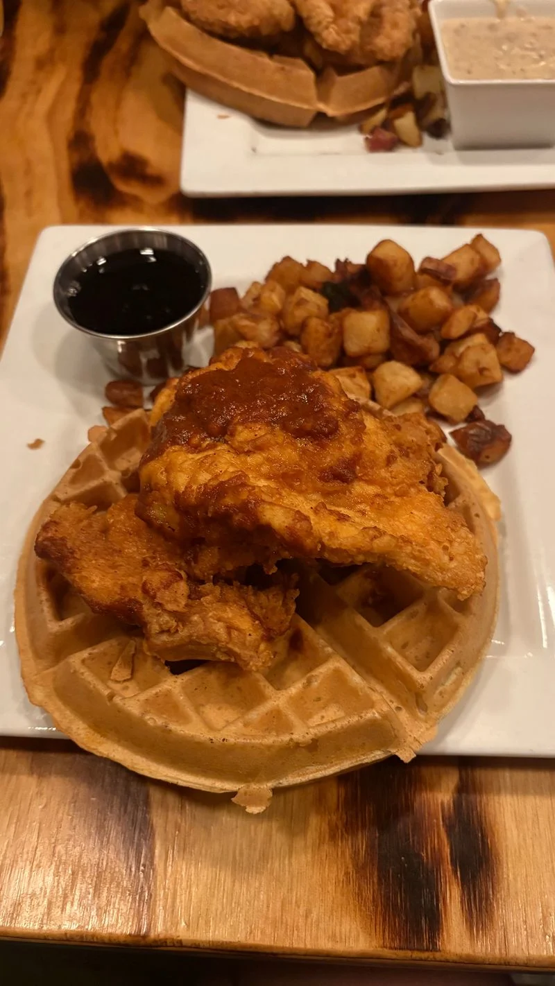 Chicken and Waffles with Hot Honey