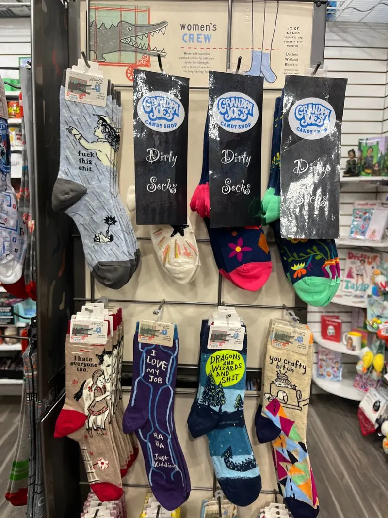 Novelty gifts, toys, and socks