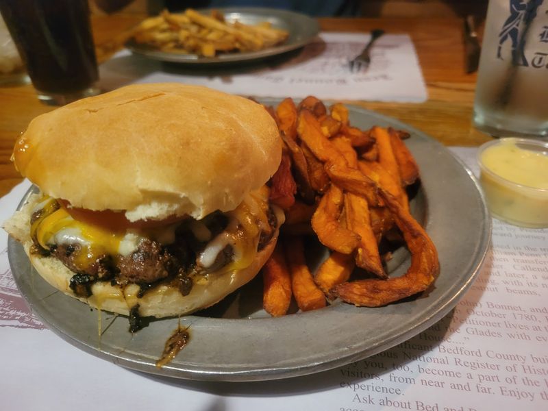 Bison burgers and hearty tavern fare