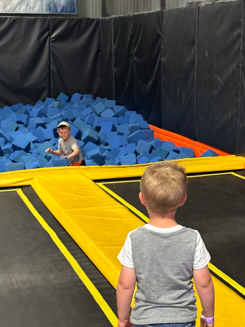 Trampolines, foam pit, and dodgeball