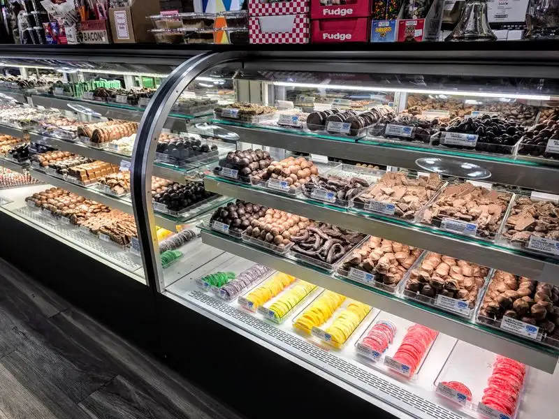 Handmade truffles and chocolate case