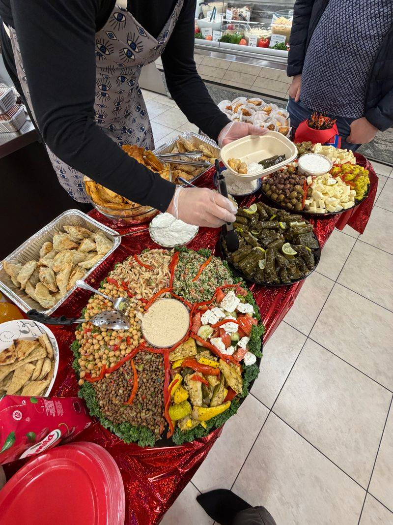 Mezze essentials: pita, chips, and salads