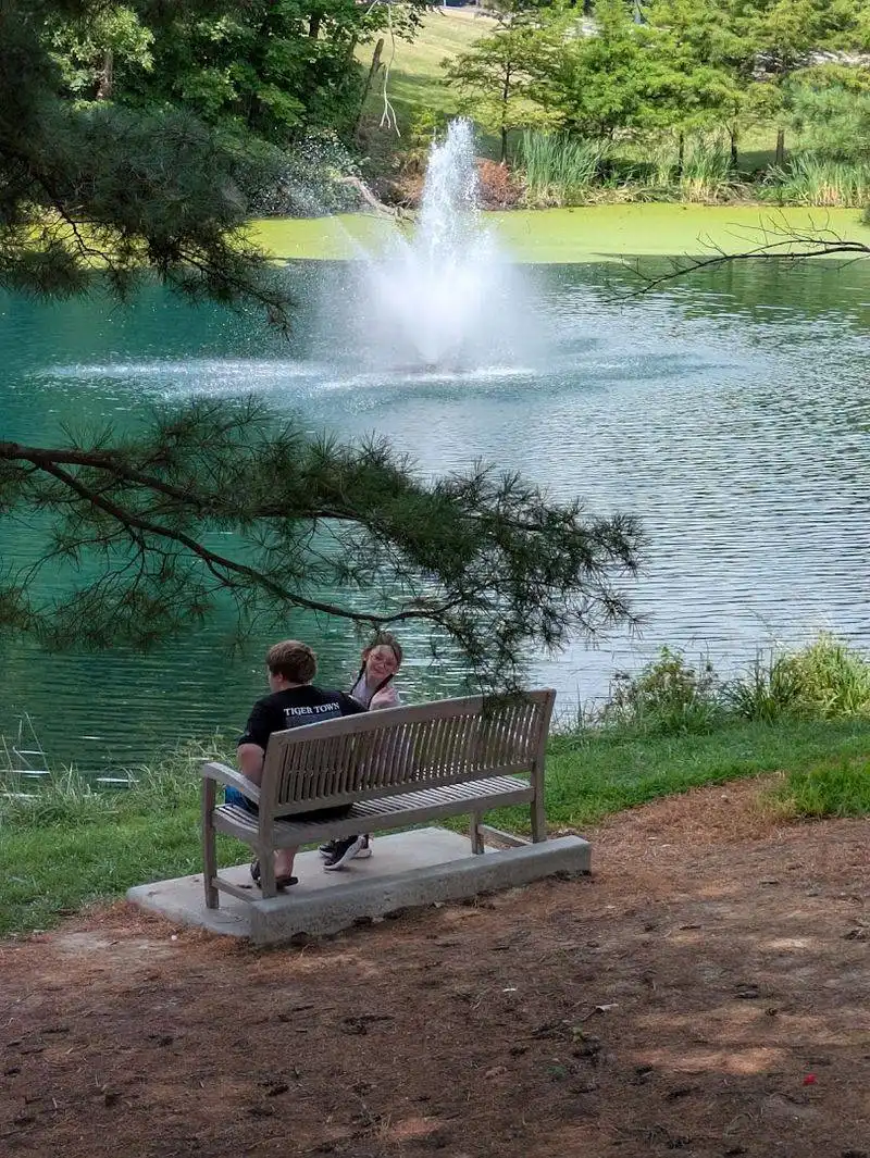 The Scenic Lake with a Stunning Fountain