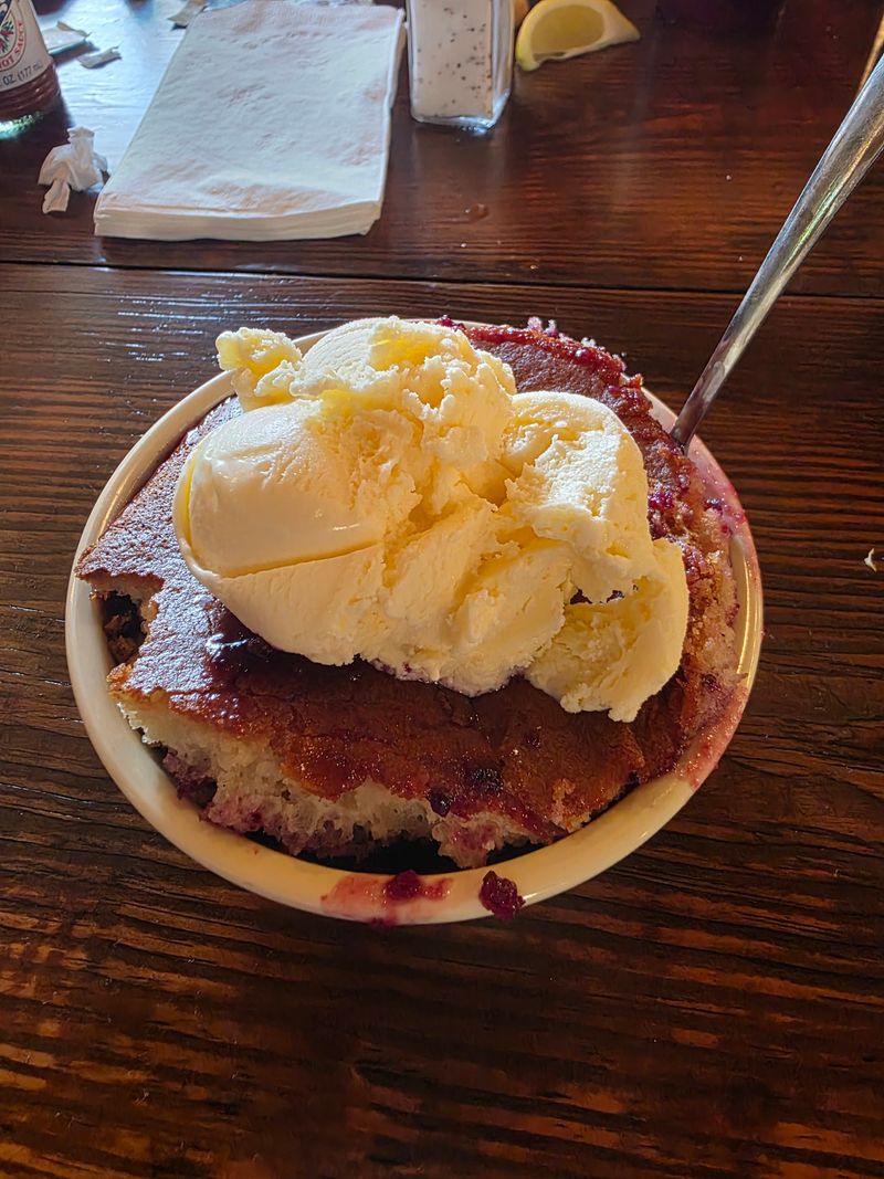 Blackberry and peach cobbler