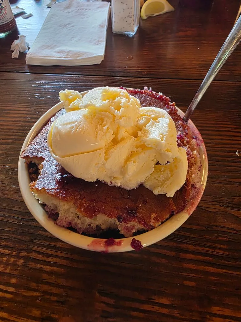 Blackberry and peach cobbler