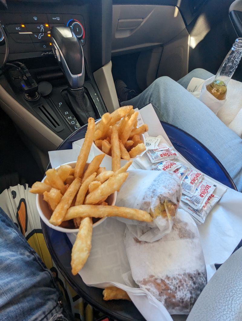 Crispy Shoestring Fries and Car Window Dining