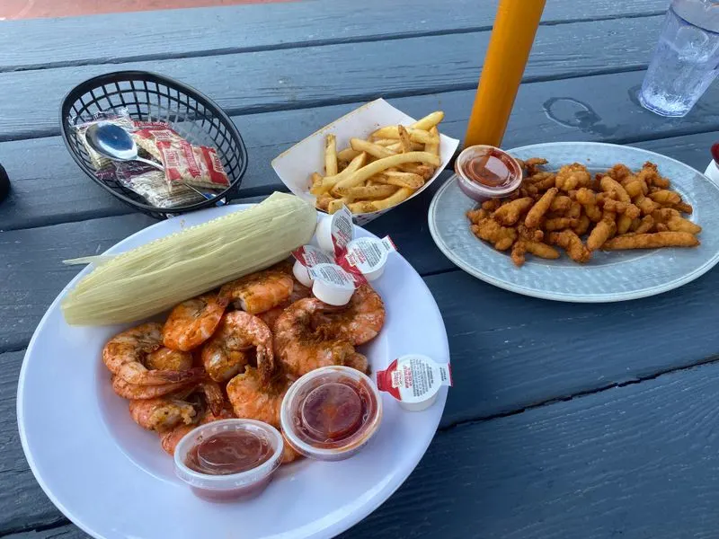 Steamed Shrimp and Hush Puppies