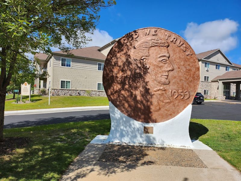 World’s Largest Penny — Woodruff, WI