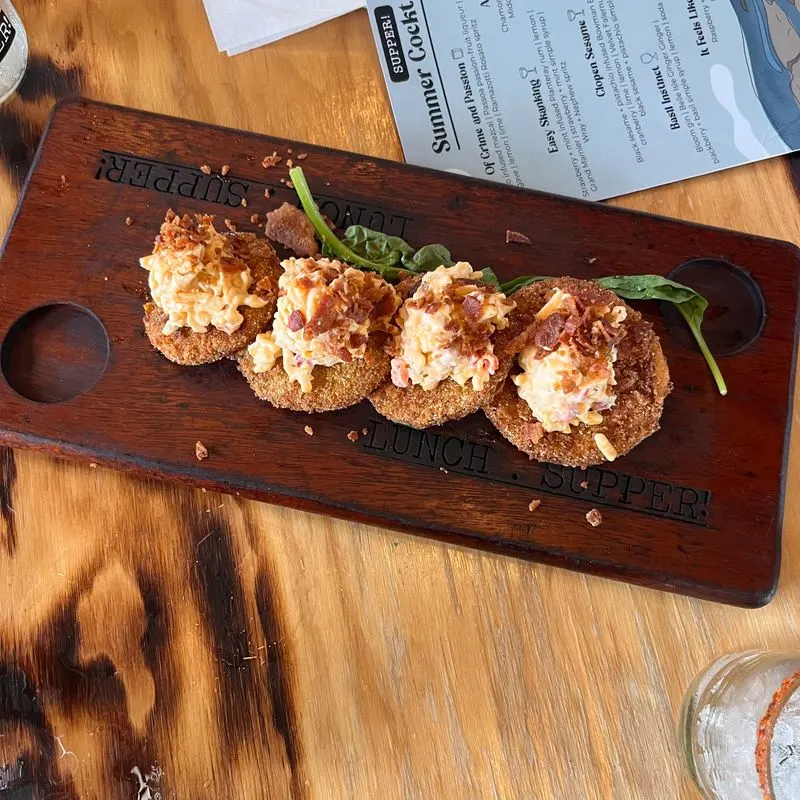 Fried Green Tomatoes with Pimento Cheese