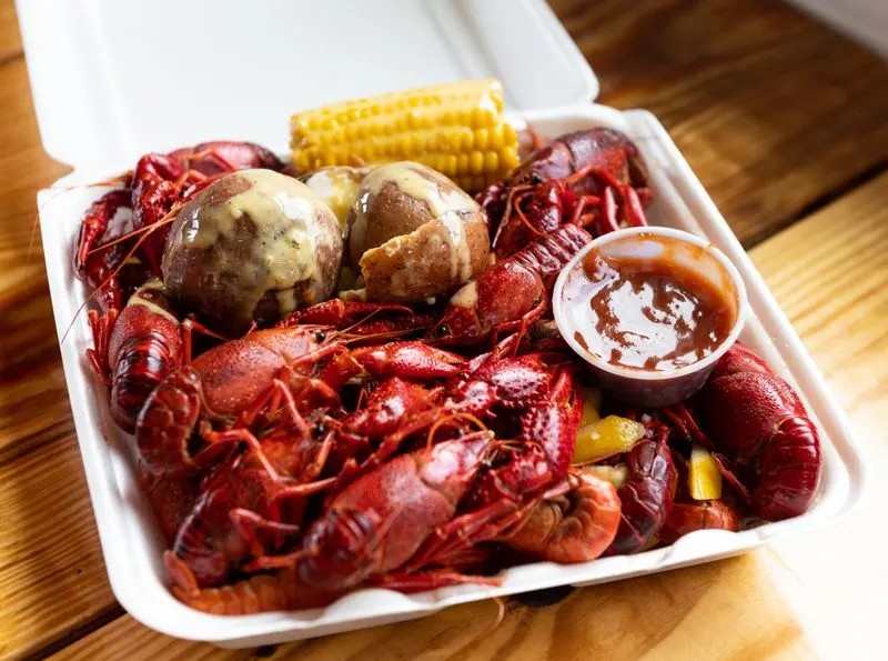 Signature Cajun Boil: Crawfish, Shrimp, and Fixings