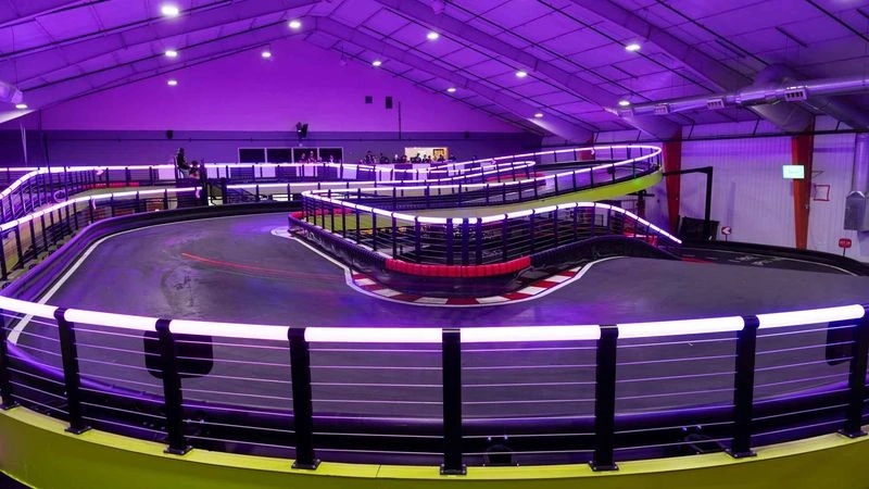 Bi level go kart track overview