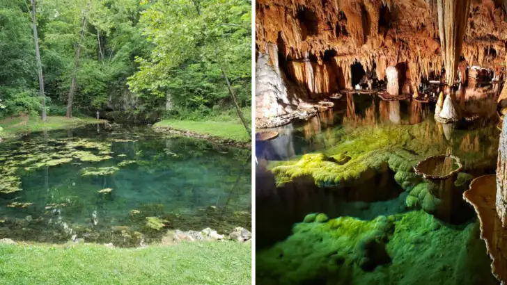 This Missouri state park pairs river views above with a show-stopping cave below
