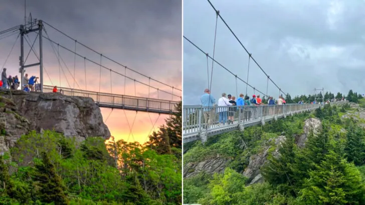 This North Carolina Bridge Swings 5,280 Feet Above Sea Level And Is One Of The Windiest Places In America