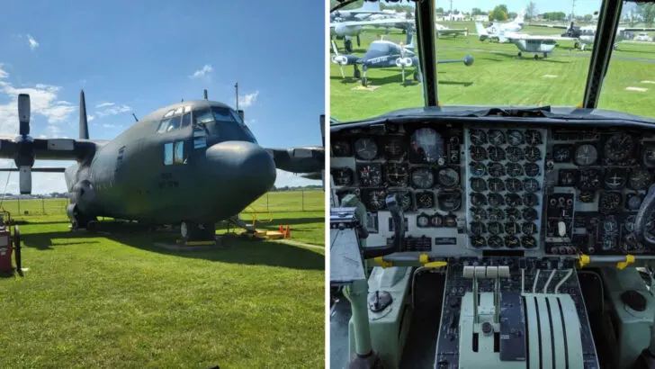 You can walk right up to historic military aircraft at this outdoor museum in Michigan