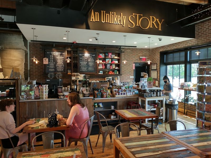 Grabbing a Drink at the Café