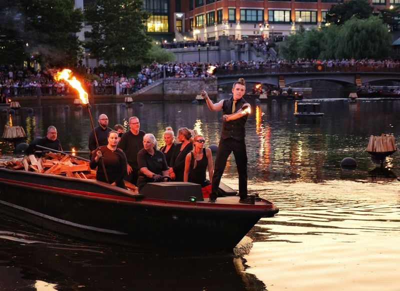 Torch-Lit Boats and Fire Tenders