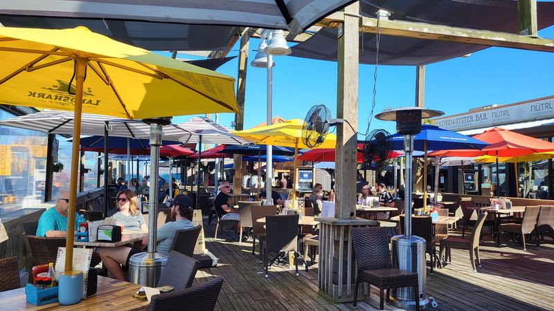 Outdoor Patio Seating With Cruise Ship Views