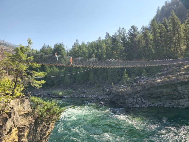 Hiking to Kootenai Falls and Crossing the Swinging Bridge