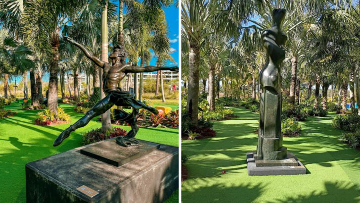 Nearly 300 Hand-Selected Palm Trees and World-Class Sculptures Fill This Free Outdoor Garden in Central Florida
