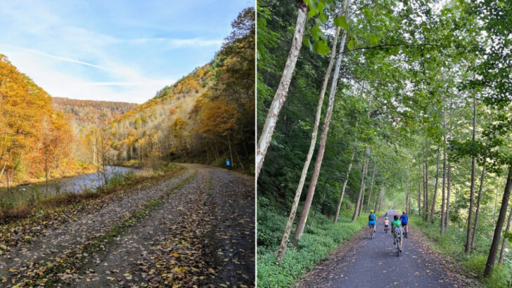 This 62-Mile Pennsylvania Trail Is Considered One of the Best Bike Rides in the World and Runs Through a Canyon Floor