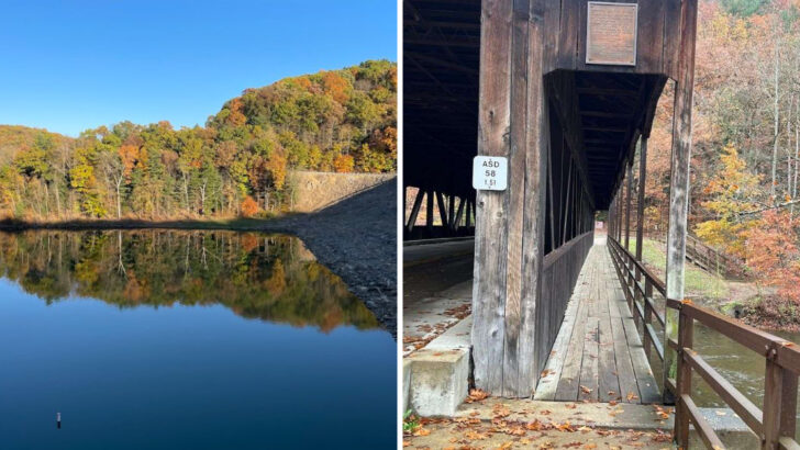 This Ohio state park pairs dramatic gorge views with a winding river and quiet woodland trails