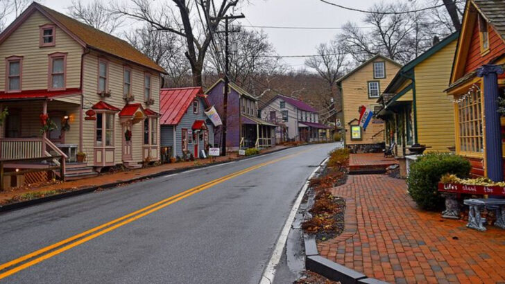 This Tiny Pennsylvania Village Feels Frozen In Time With A Creekside Main Street And Storybook Woods