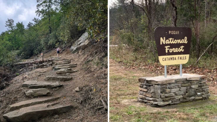 This reopened North Carolina waterfall trail leads to one of the state&rsquo;s most rewarding scenic hikes