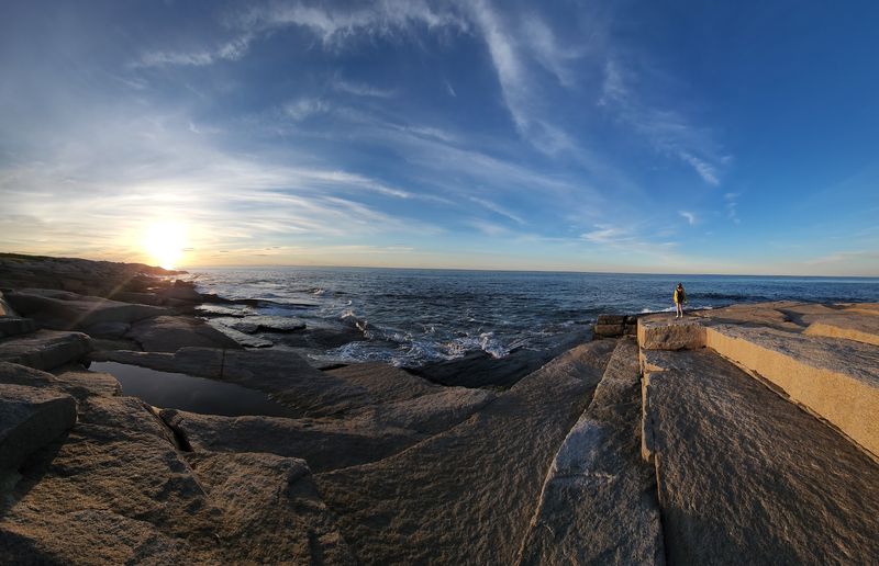 Scrambling Along the Rocky Shoreline Paths