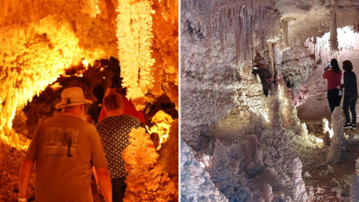 Walk Through A Hidden Cave In West Texas Where Crystal Formations Cover Every Wall