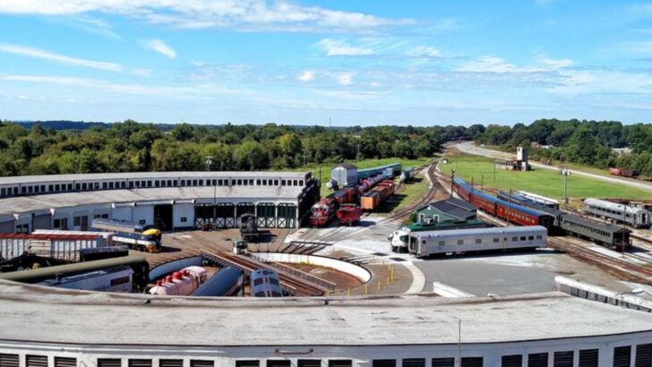A 60-Acre Train Museum in North Carolina Lets You Ride a Vintage Train Around an Old Railway Repair Yard
