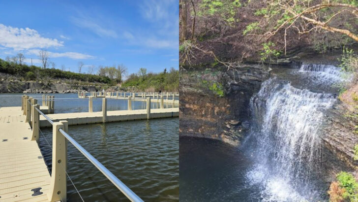 A Once-Abandoned Quarry in Ohio Is Now a Peaceful Escape With a Stunning Waterfall
