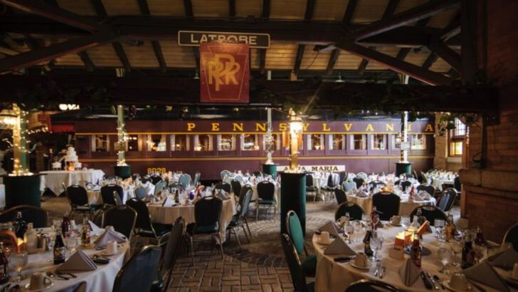 A Pennsylvania Italian Restaurant Sits Inside a 1903 Train Station With a Real Dining Car Bolted to the Floor