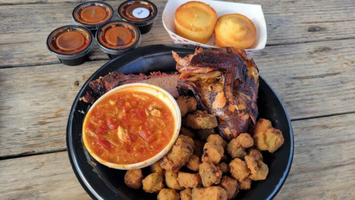 A Plate of Tender Brisket, Fluffy Cornbread, and Spicy Sausage Is All It Takes to Fall for This Georgia Barbecue Joint