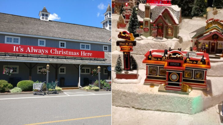 Christmas Never Really Ends At This Massachusetts Village Filled With Candles And Festive Displays