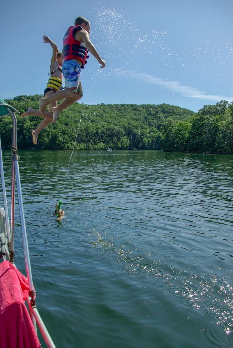 Calm, Clean Water Is Perfect for Swimming Off the Deck