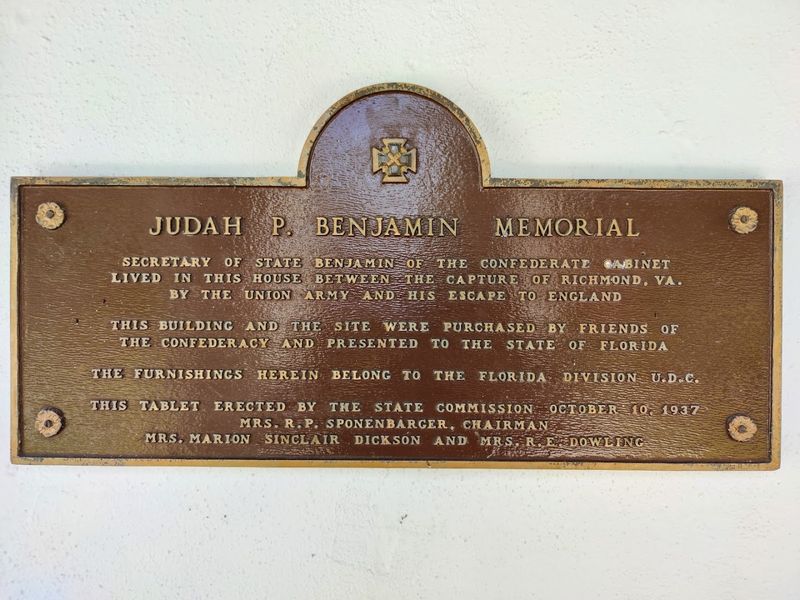 The Judah P. Benjamin Confederate Memorial: A Fugitive's Refuge