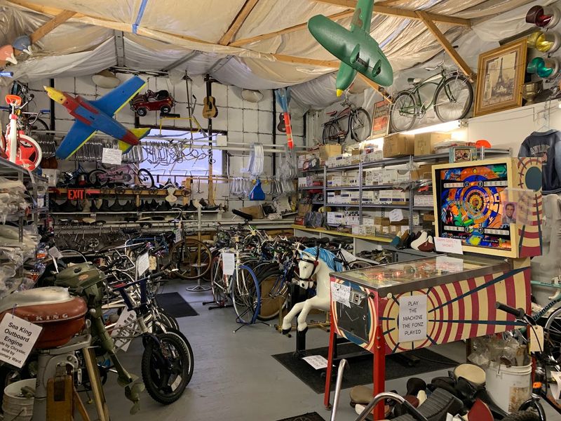 Thousands of Bicycle Parts, Accessories, and Memorabilia