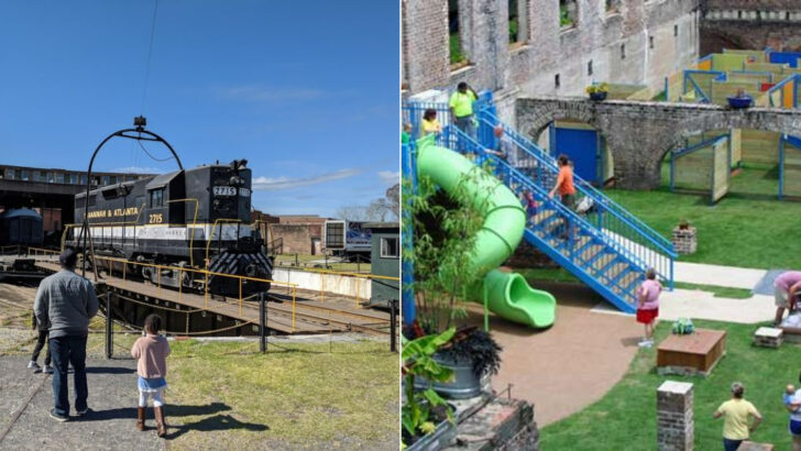 Let Your Kids Run Wild at This Outdoor Museum Built Inside a Historic Georgia Railway Shop