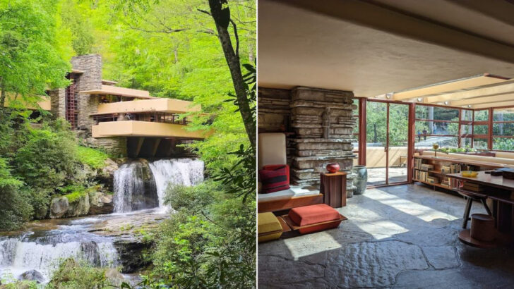 One of the Most Famous Buildings in the World Is Hidden in the Pennsylvania Woods and the Waterfall Underneath It Never Stops