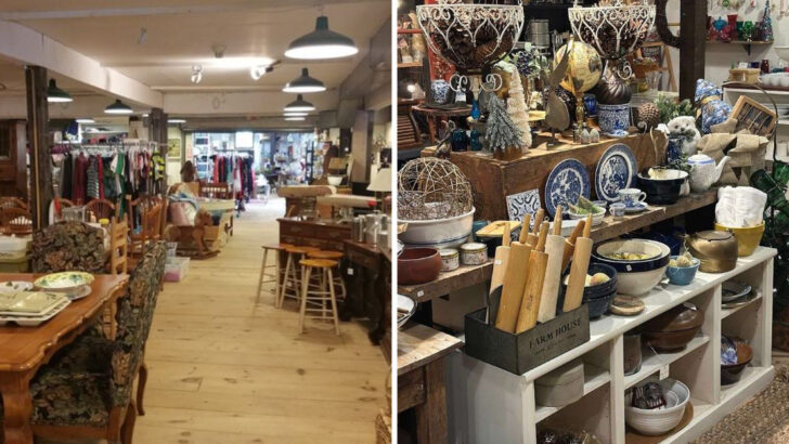 Rooms of Vintage Furniture, Home Decor, and Secondhand Surprises Fill This Massachusetts Antique Store