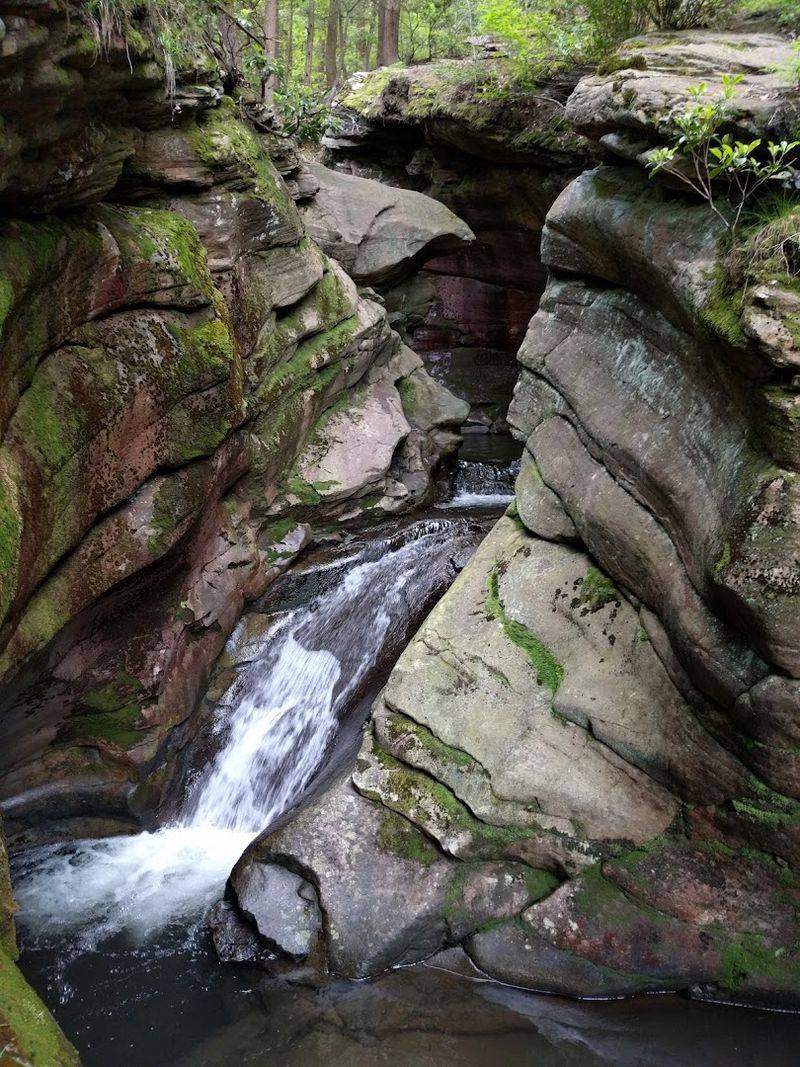 Water-Carved Rock Slides and Chutes
