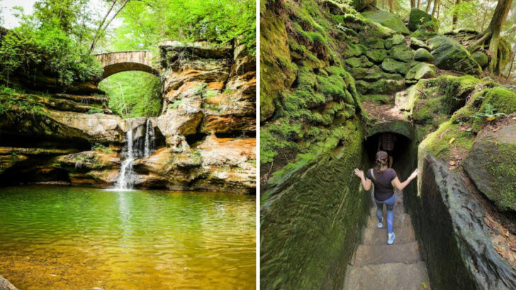 The Mile Long Trail Through This Ohio Gorge Winds Past Five Waterfalls, Two Tunnels, and Cliffs Carved Over Millions of Years