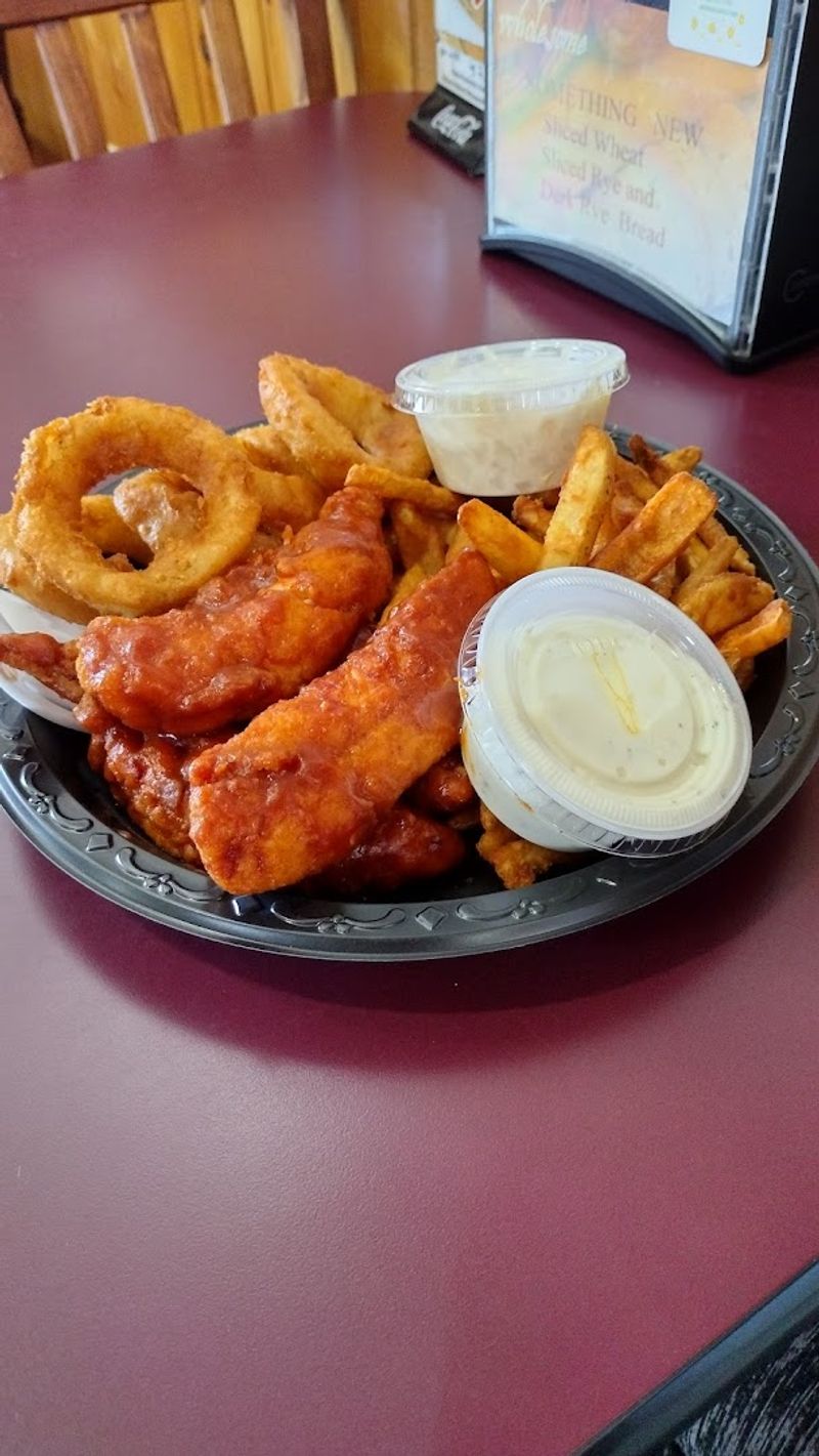 Beer Batter Fries and Onion Rings