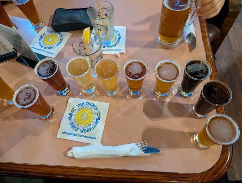 House-brewed beer gives the space its modern identity